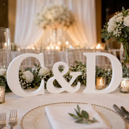 Letras iniciales decorativas personalizadas para bodas y eventos