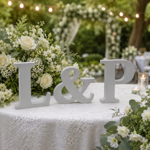 Letras iniciales decorativas personalizadas para bodas y eventos