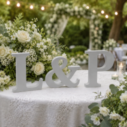 Letras iniciales decorativas personalizadas para bodas y eventos