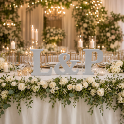 Letras iniciales decorativas personalizadas para bodas y eventos
