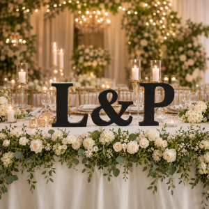 Letras iniciales decorativas personalizadas para bodas y eventos